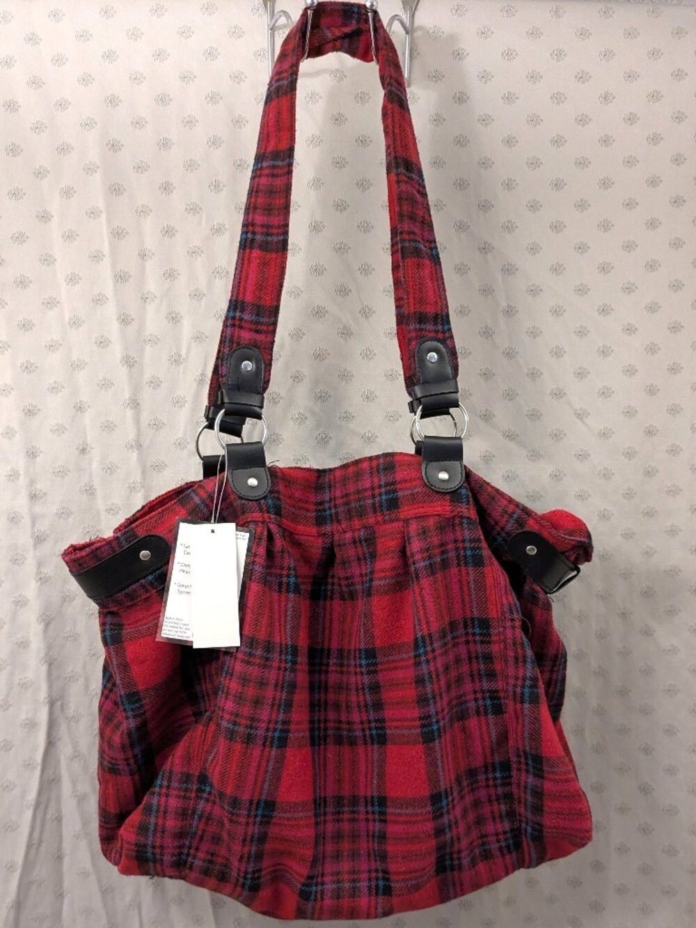 New! Large Flannel Plaid Tote